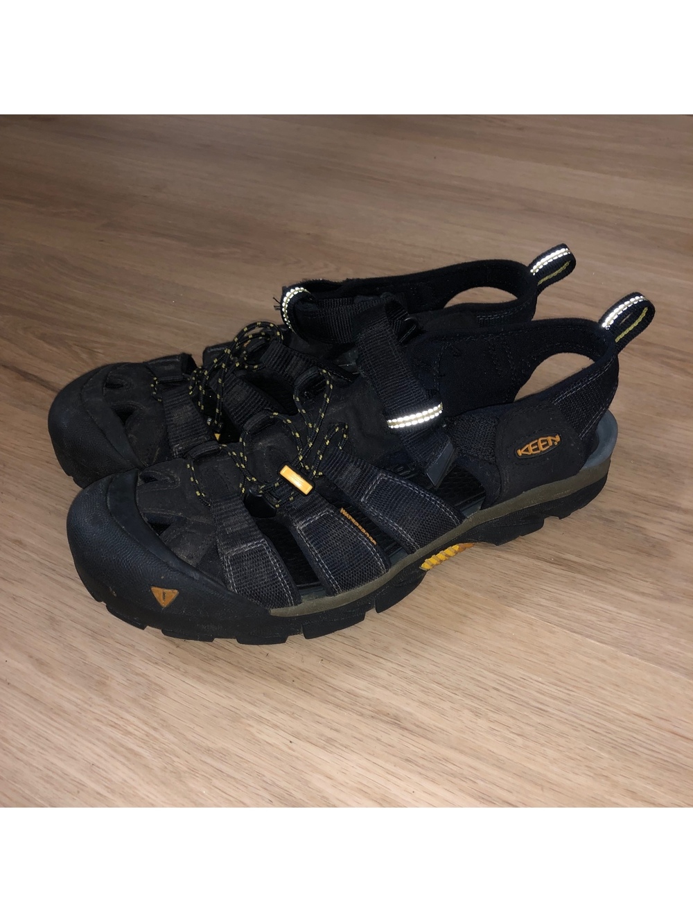 KEEN COMMUTER CYCLING BICYCLE CLEATS SANDALS SPD BLACK YELLOW SHOES MENS SZ 11.5